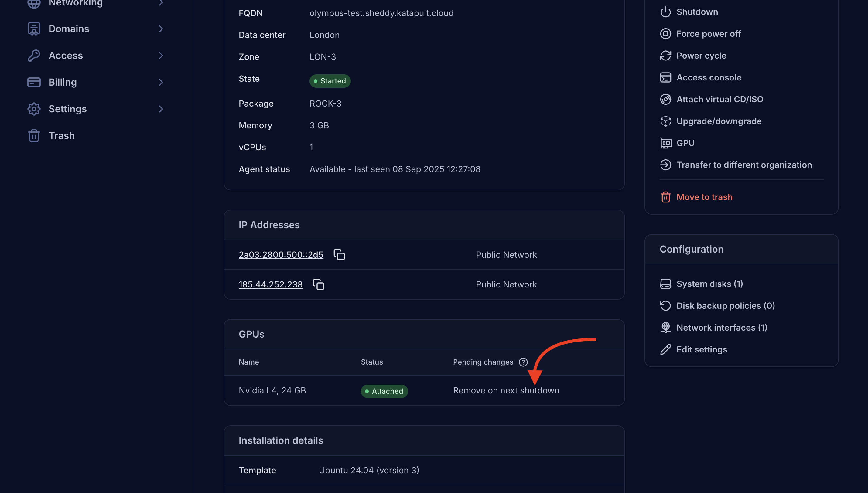 Detached VM