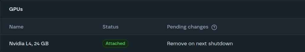 Krystal Cloud Dashboard - Detached GPU