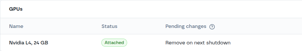 Krystal Cloud Dashboard - Detached GPU