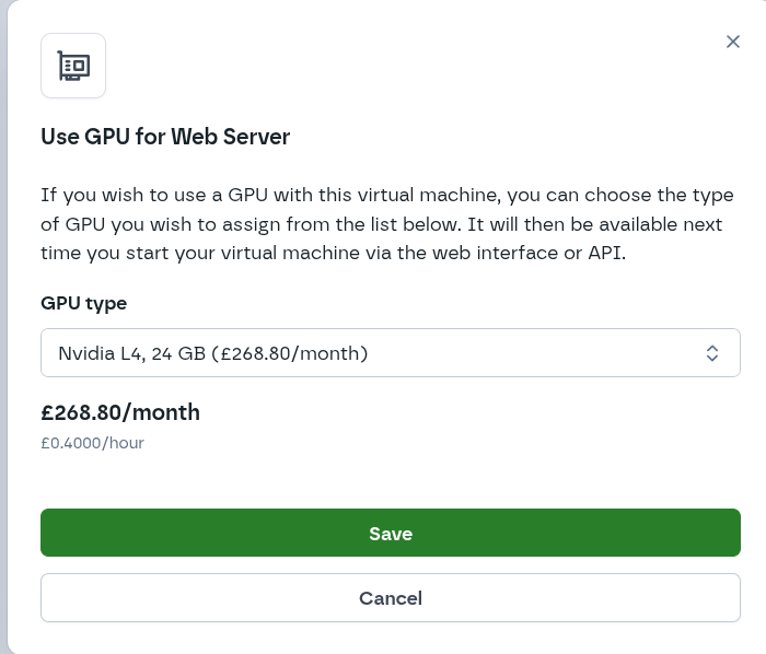 Krystal Cloud Dashboard - Review GPU Settings